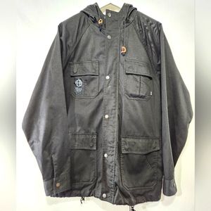 Throwback Streetwear HUF OUTERWEAR Black M-65 Military Style 3/4 Length Coat L